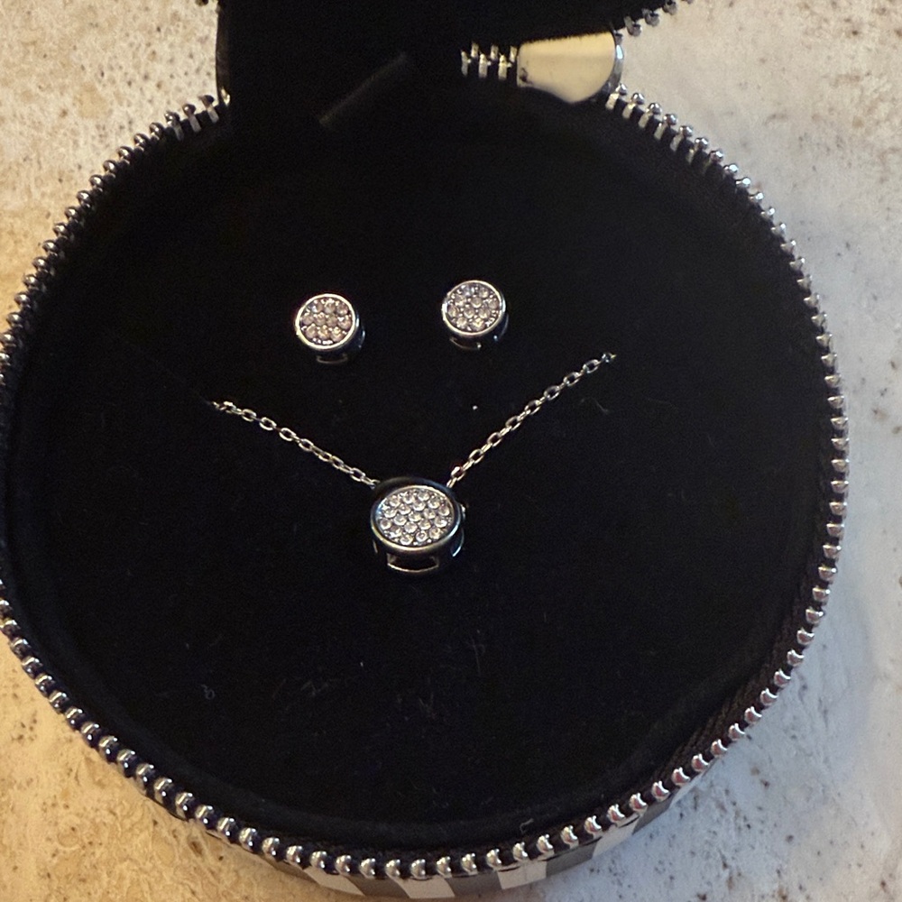 WHBM Jewelry Silver Set with Crystals